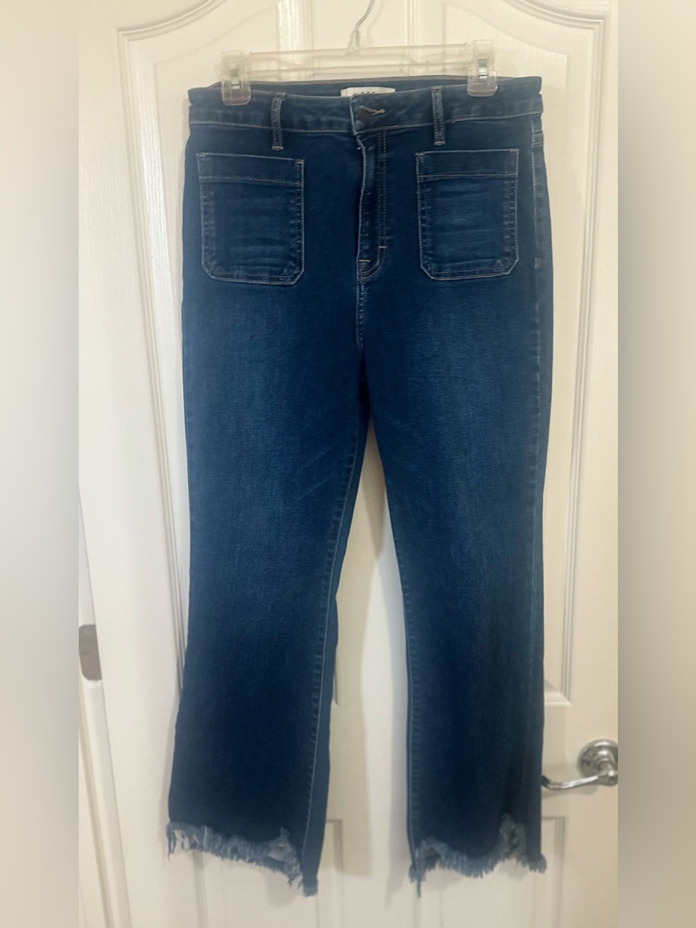 Womens HIDDEN Los Angeles High-Rise Cropped Flare Raw Edge Distressed Jeans 31